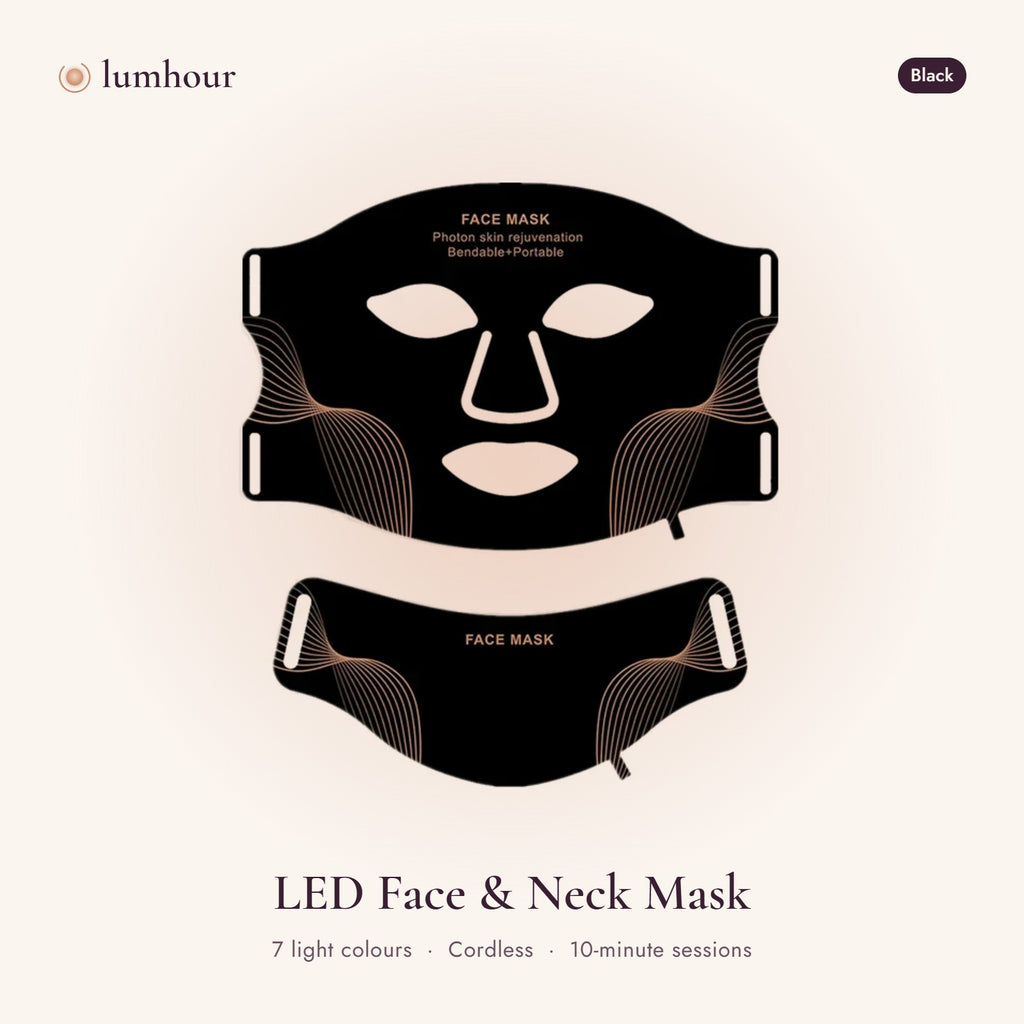 Lumhour LED face and neck mask in black