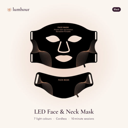 Lumhour LED face and neck mask in black