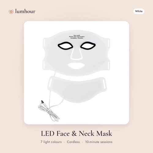 Lumhour LED face and neck mask in white