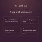 Free tracked delivery, 14-day returns and secure checkout at Lumhour